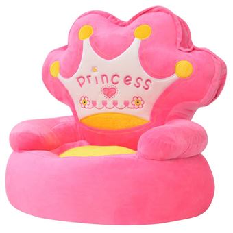 Silla de peluche para niños vidaXL princesa Rosa