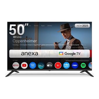 TV LED 50" Anexa SMART50C02UG Smart TV 4K Google Official con Negro F - 1