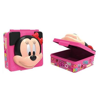Sandwichera de plástico Minnie Mouse Minnie Mouse con forma 3D Rosa