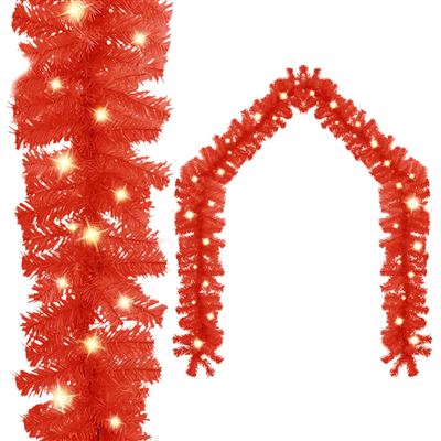 Guirnalda de Navidad con luces LED vidaXL rojo 5 m