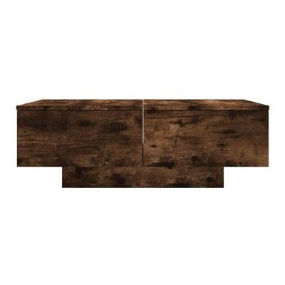 Vidaxl Mesa De Centro Madera Contrachapada Roble Ahumado 90X60x31cm
