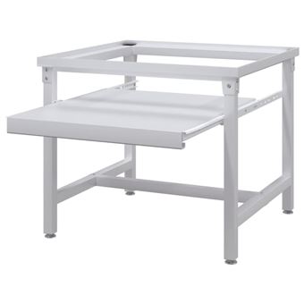 pedestal para lavadora con estante corredizo blanco