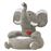 Silla de peluche para niños vidaXL elefante Gris_0