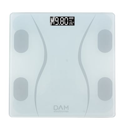 Báscula Inteligente Dam Con Bioimpedancia, Bluetooth Y App Peso, Grasa%, Imc, Edad Corporal, Etc.blanco