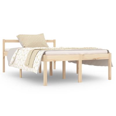 Estructura cama madera doble pequeña maciza de pino 120x190 cm