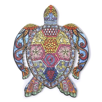 Puzzle 3d De Madera Diy Forma De Silueta . Con Piezas Individuales Con Diferentes Diseños. Dam Tortuga