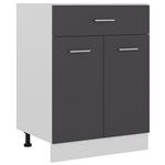 Armario inferior con cajón de cocina vidaXL aglomerado gris 60x46x81,5 cm