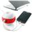 Regleta de alimentación multimedia WATT & CO WATTBALL 2P 16A + 1P 6A + USB 2.1A Rojo_0