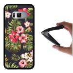 Funda Samsung Galaxy S8, WoowCase Funda Silicona Gel Flexible Flores Tropicales 1, Carcasa Case - Negro
