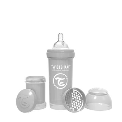 Biberón Twistshake Anticólico 330 Ml., Modelo Gris