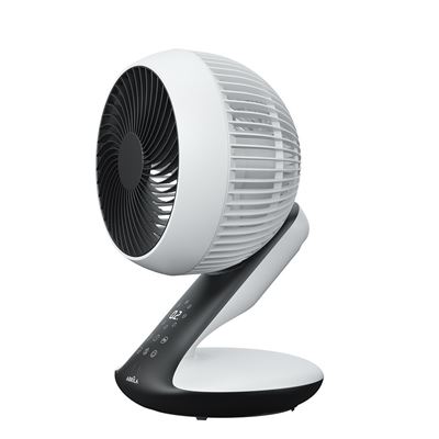 Ventilador De Sobremesa Fabrilamp Dc Miera Regulable Con Mando A Distancia 20w 8 Velocidades Blanco Y Negro