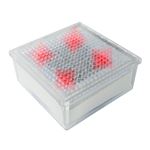 Luz de suelo cuadrada solar LED BeMatik fotovoltaica rojo tipo ladrillo de 96x96x42mm