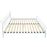 Cama de matrimonio con cabecero y pie de acero y con somier de láminas de madera 200x140cm, Blanco, 200 x 180 cm_2