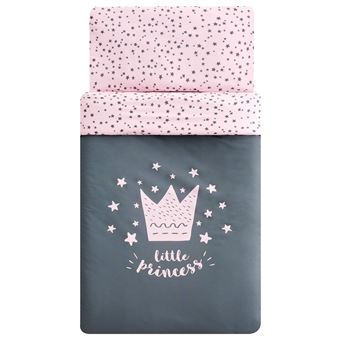 Pack Funda Nórdica maxicuna Pekebaby (120 x 150 cm) Little Crown rosa algodón