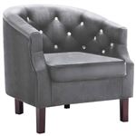 Sillón vidaXL de terciopelo gris antracita