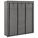 Armario con compartimentos y varillas vidaXL tela Gris 150x45x175