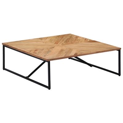 Vidaxl Marrón Mesa De Centro Madera Maciza De Acacia 110X110x36cm