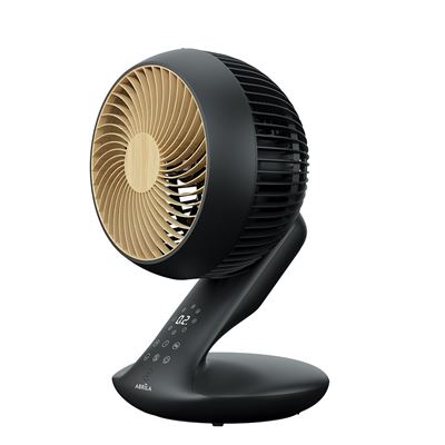 Ventilador De Sobremesa Fabrilamp Dc Miera Regulable Con Mando A Distancia 20w 8 Velocidades Negro Y Haya