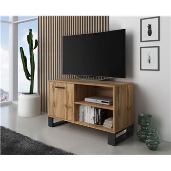 Mueble TV 100 con puerta izquierda, salón comedor, Modelo LOFT