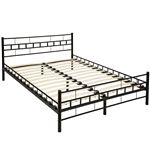 Tectake Cama De metal estructura con somier varios modelos 140x200cm negro matrimonio cabecero y pie acero madera 200x140cm 200 140