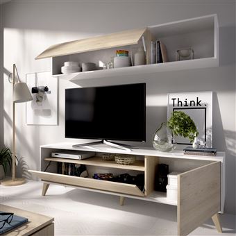 Mueble de televisión Ness Blanco Natural