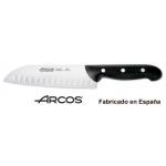 Arcos Maitre Cuchillo santoku con alveolos acero inoxidable nitrum 170 mm mango polipropileno negro color plateado 170mm