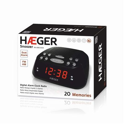 Radio Despertador Digital Haeger Snooze Función ""snoozer