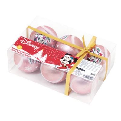 Pack de 6 Bolas árbol de Navidad diámetro 8cm de Minnie Mouse Disney ARDITEX WD14010