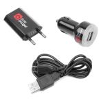 Kit Cargador Europeo De Red + Cargador Coche + Cable Micro USB Para Lenovo Yoga Tab 3 10"" | PRO 10 |