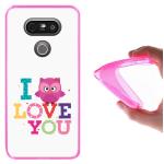 Funda LG G5, WoowCase Funda Silicona Gel Flexible Buho Frase - I Love You, Carcasa Case - Rosa