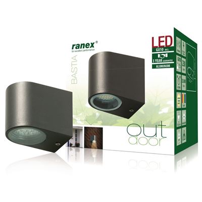 Ranex Bastia 5000.332 luz de pared led aluminio aplique acero inoxidable