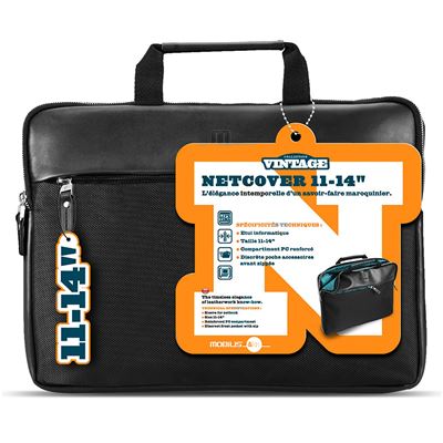 Mobilis Negro Maletín Portátil 14'' Cremallera Vintage De