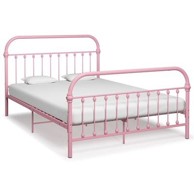 Vidaxl Rosa Estructura De Cama De Metal 140X200cm