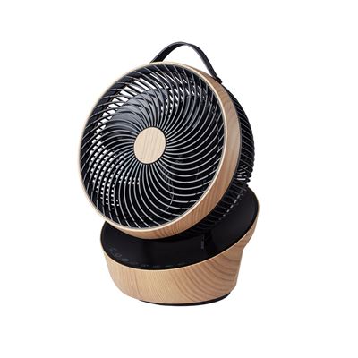 Ventilador De Sobremesa Fabrilamp Dc Petirrojo Regulable Con Mando A Distancia 25w 12 Velocidades Negro Y Madera