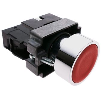 Pulsador de enganche BeMatik 22mm 400V 10A con bloqueo rojo