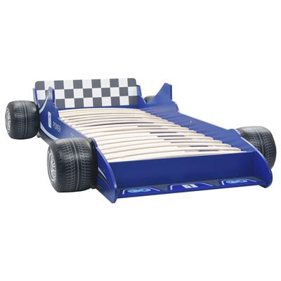 Cama con forma de coche de carreras para niños 90x200 cm azul - vidaXL