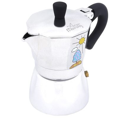 Cafetera Italiana Any Morning Espresso Aluminio, Blanco, 240 Ml