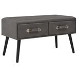 Mesa de centro vidaXL cuero sintético 80x40x46 cm gris