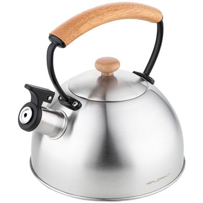 Tetera Con Silbato Hervidor De Agua 2 3l Inducción Inox Vintage Florina Wooden Gris