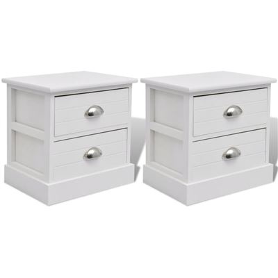 Vidaxl Blanco Mesita De Noche Francesa 2 Piezas
