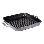 Grill Cuadrado De doble staub rectangular con dos asas gris grafito 33 cm hierro fundido