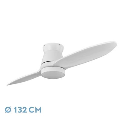 Ventilador De Techo Fabrilamp Led Nordic Regulable Con Control Remoto 24w 3cct 2400lm Ip20 Ø132cm Blanco