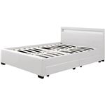 Cama LED NICO 140 × 190 cm, Blanco