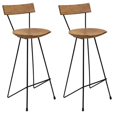 Vidaxl Taburetes De Cocina 2 Unidades Madera De Teca 15Kg