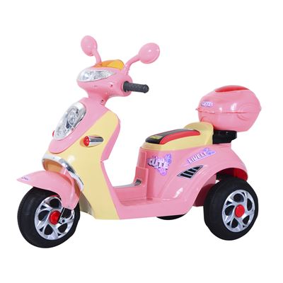 Coche Triciclo Moto Eléctrica Infantil Correpasillos a Batería Niños 3-8 años 108x51x75cm Rosa
