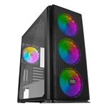 Caja PC Gaming XL Mars Gaming MCPRO, E-ATX, Cristal Templado, 4xVentilador RGB 14cm, Negro