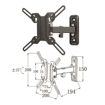 Soporte para TV Phoenix phbs2705ba7 articulado de Pared hasta 42'' vesa 200x200