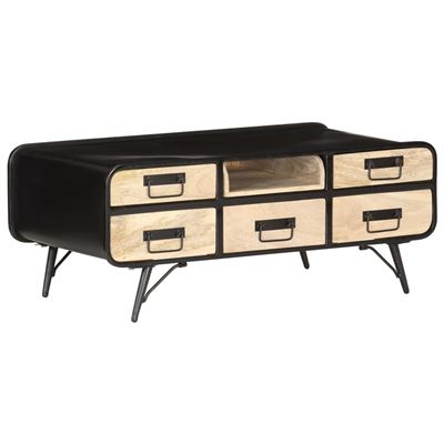 Vidaxl Mesa De Centro Madera Maciza De Mango 100X50x40cm
