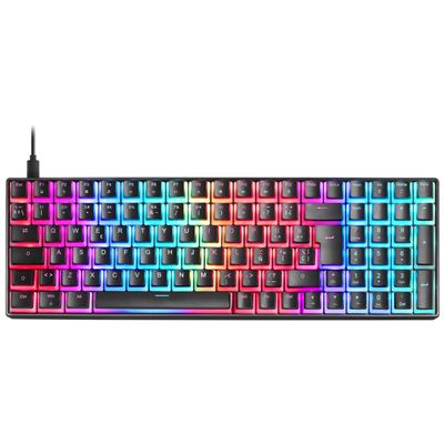 Teclado Mecánico RGB Mars Gaming MKULTRA Negro, Compacto 96%, Switch Azul, Español