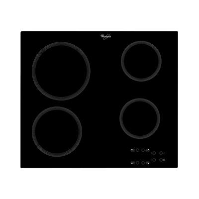 Whirlpool Negro Placa Eléctrica Akt 801/Ne Hobs Vitro 4 Zonas 60Cm